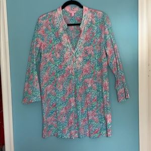 Lilly Pulitzer lobster beaded tunic